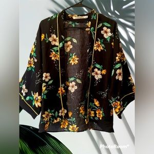 Floral Open Kimono